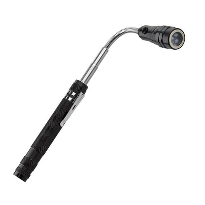 TORCIA 3 LED LUCE BIANCA MANICO TELESCOPICO MINITORCIA TESTA SNODABILE GIREVOLE