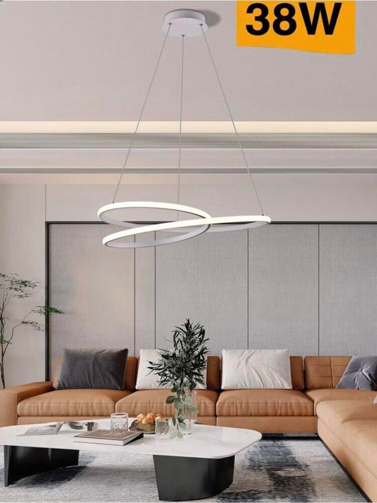 LAMPADARIO A SOSPENSIONE ANELLI INCROCIATI 38 WATT LED LUCE CALDA 3000K MODERNO