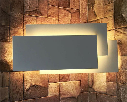 APPLIQUE IN VETRO DA PARETE LAMPADA LED LUCE CALDA 12 WATT STILE MODERNO E41-BC
