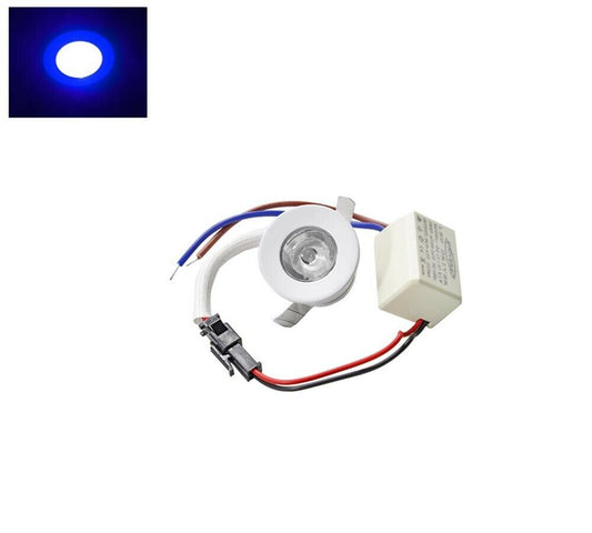 FARETTO LED 1 W A INCASSO MINI PUNTO LUCE COLORE BLU BORDO BIANCO