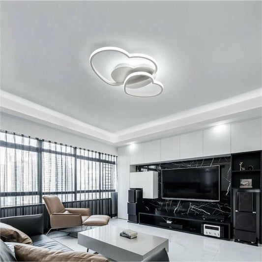 PLAFONIERA LED 3 CUORI LAMPADARIO 31 WATT LUCE BIANCA 6500K STILE MODERNO