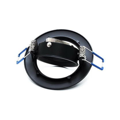 PORTA FARETTO DA INCASSO TONDO . SUPPORTO PORTAFARETTO ORIENTABILE P12 NERO