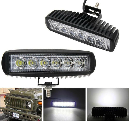 FARO 6 LED LAMPADA SUPPLEMENTARE PROFONDITA X AUTO JEEP FUORISTRADA 12V 18W IP68