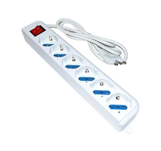 MULTIPRESA ELETTRICA 6 POSTI . INTERRUTTORE ON/OFF SCARPETTA MULTI PRESA SPINA