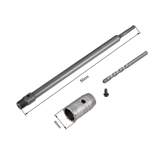 FRESA A TAZZA 40 MM ASTA PROLUNGA 50 . CM PER TRAPANO ATTACCO SDS PLUS