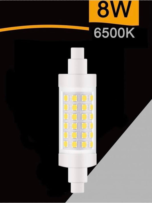 LAMPADINA LED LUCE BIANCA ATTACCO R7S 8 WATT LAMPADA RICAMBIO PER FARO 6500K