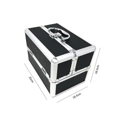 VALIGETTA 4 CASSETTI PORTA COSMETICI TRUCCO MAKE UP BAULETTO BEAUTY CASE NERO