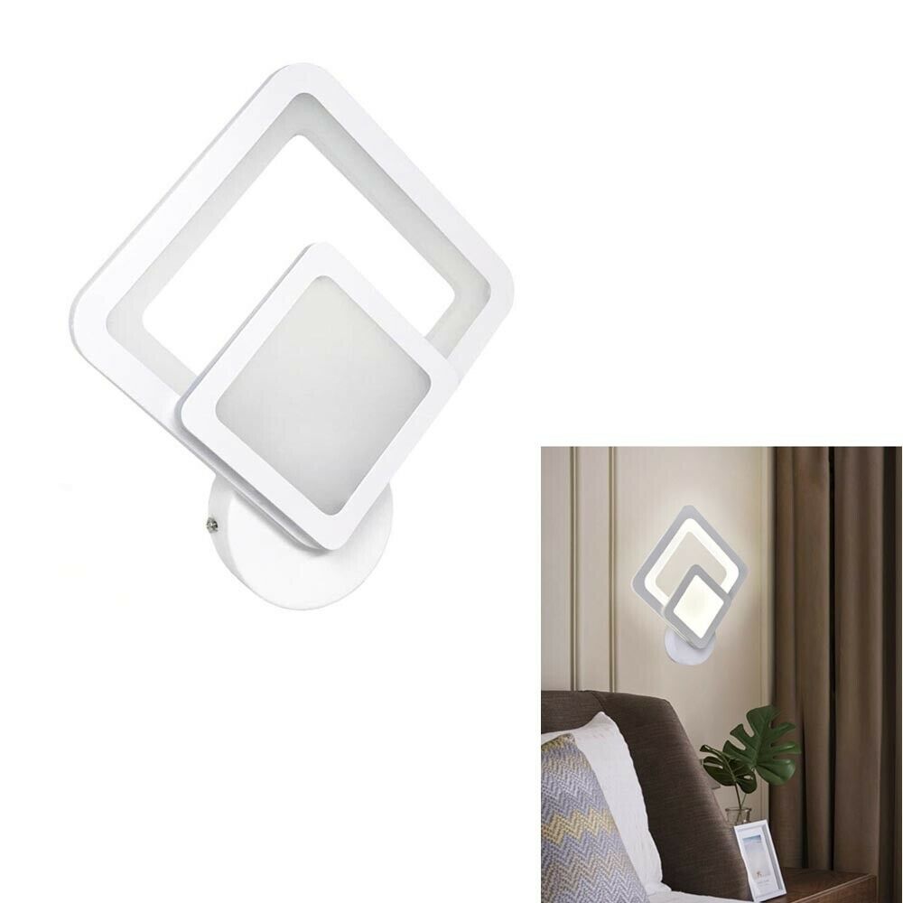APPLIQUE LED 12 W FORMA DI ROMBO IN VETRO LAMPADA A PARETE LUCE NATURALE BIANCA CALDA