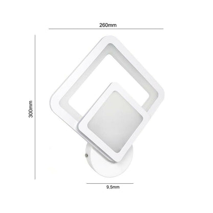APPLIQUE LED 12 W FORMA DI ROMBO IN VETRO LAMPADA A PARETE LUCE NATURALE BIANCA CALDA