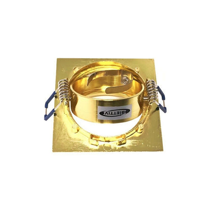 PORTA FARETTO A INCASSO QUADRATO . PORTAFARETTO SUPPORTO ORIENTABILE COLOR ORO P20