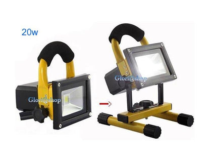 FARO 1 LED LUCE BIANCA 20W LAMPADA BATTERIA RICARICABILE TORCIA PORTATILE STAFFA