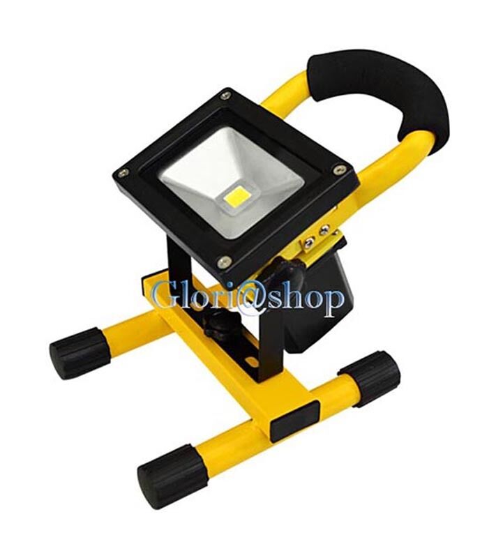 FARO 1 LED LUCE BIANCA 10W LAMPADA RICARICABILE TORCIA PORTATILE STAFFA