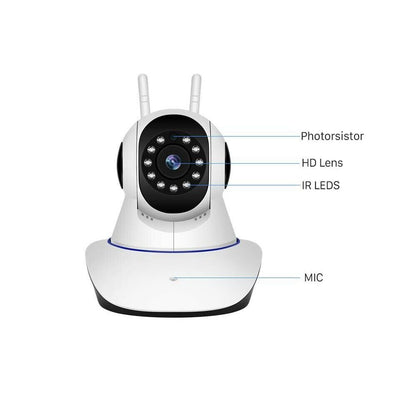 TELECAMERA HD 1080P WIFI IP CAMERA MICROFONO IR MOTORIZZATA RETE LAN INTERNET