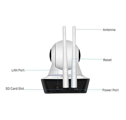 TELECAMERA HD 1080P WIFI IP CAMERA MICROFONO IR MOTORIZZATA RETE LAN INTERNET