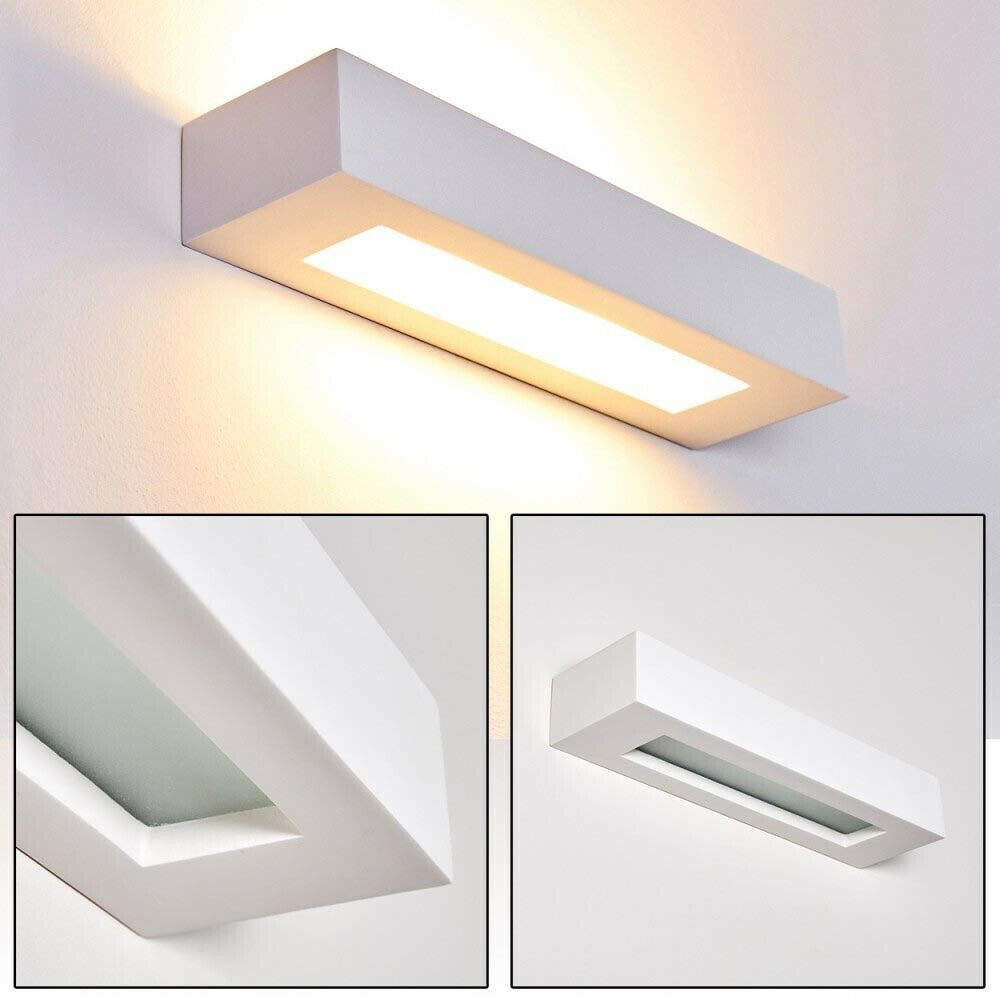 APPLIQUE IN GESSO LAMPADA DA PARETE 2 PORTA LAMPADINA E14 VERNICIABILE E06