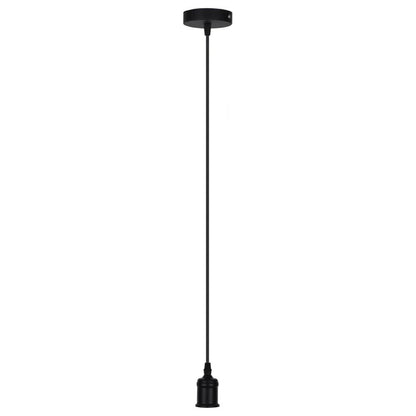 PORTALAMPADA E27 LAMPADARIO A . SOSPENSIONE PORTA LAMPADA LAMPADINA 2 MT NERO