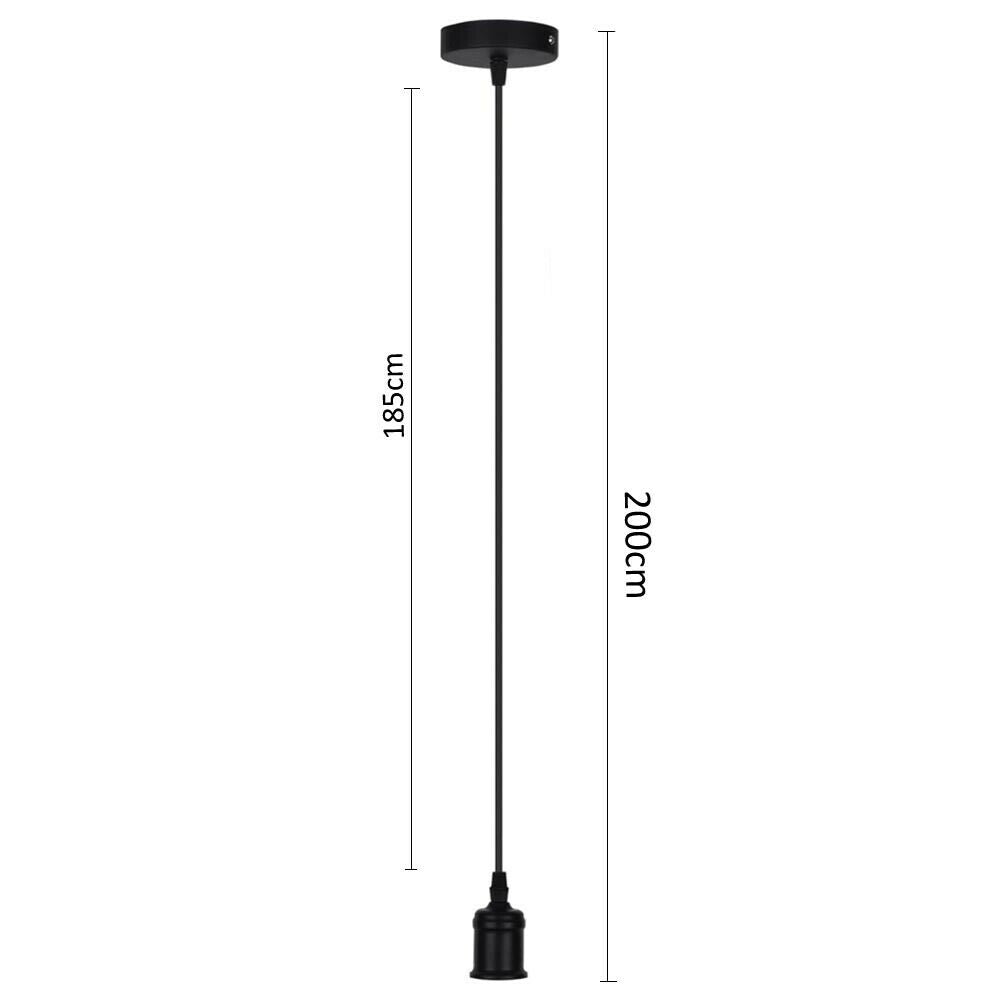 PORTALAMPADA E27 LAMPADARIO A . SOSPENSIONE PORTA LAMPADA LAMPADINA 2 MT NERO