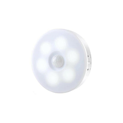 FARETTO 6 LED CON SENSORE DI MOVIMENTO RICARICABILE USB LAMPADA 6W LUCE BIANCA