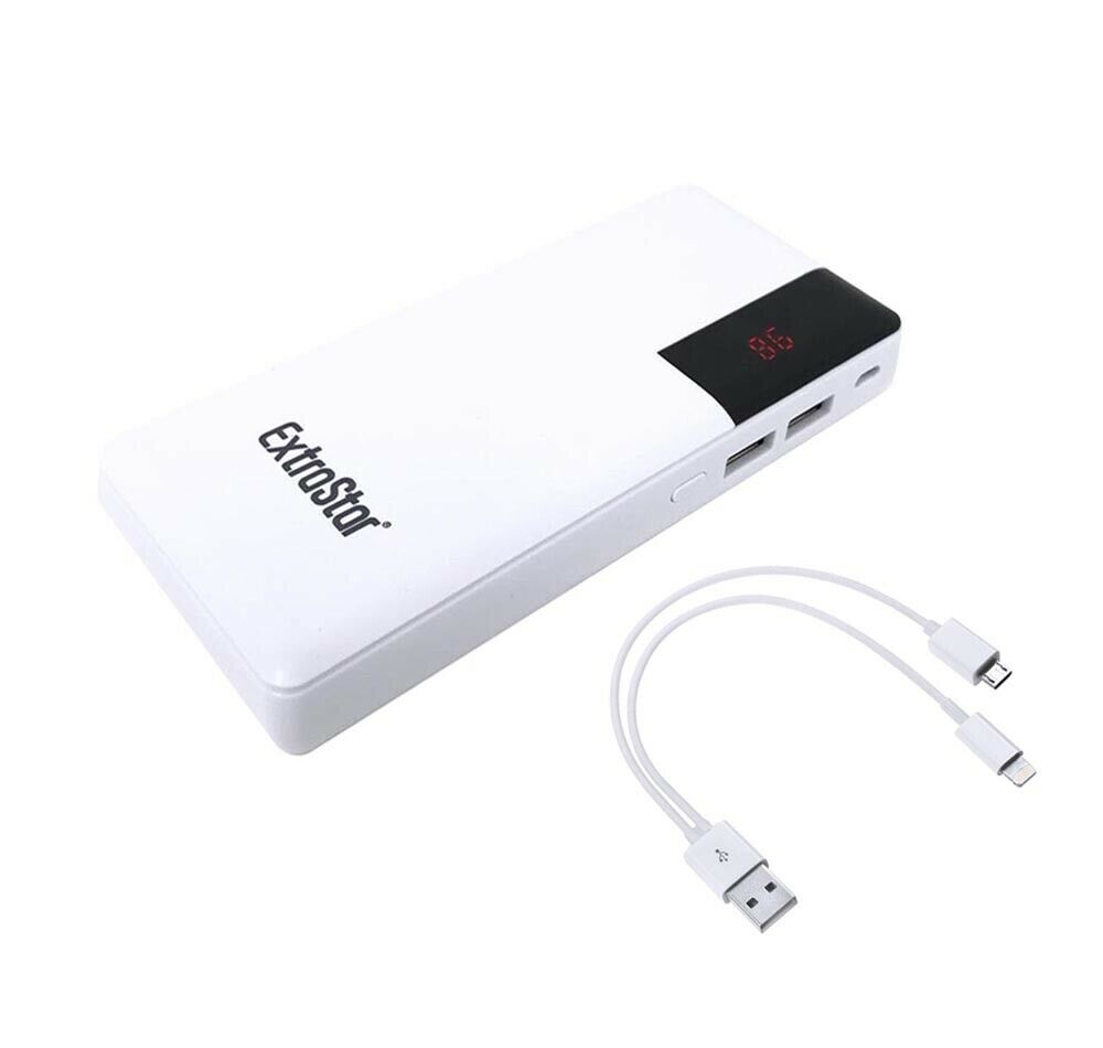 CARICA BATTERIA ESTERNA POWER BANK 2 USB CARICABATTERIA DISPLAY 10000 MAH