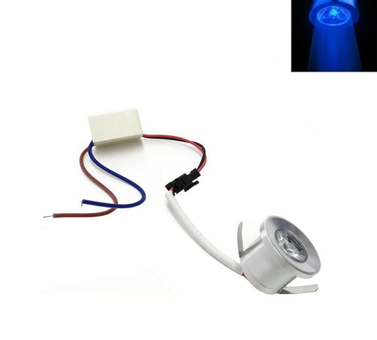 FARETTO LED 1W A INCASSO SILVER PUNTO LUCE COLORE BLU