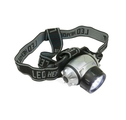 TORCIA FRONTALE 7 LED LUCE BIANCA LAMPADA DA TESTA CASCO