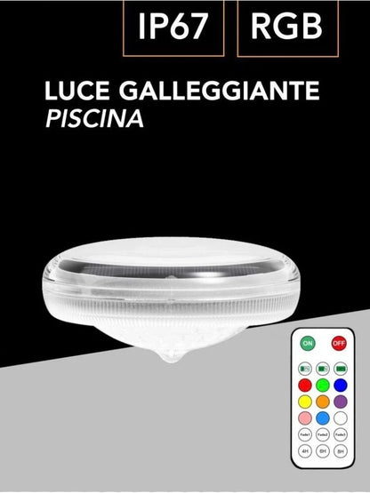 LAMPADA LED RGB PANNELLO SOLARE ILLUMINAZIONE LUCE GALLEGGIANTE PER PISCINA IP67
