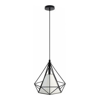 LAMPADARIO DA SOFFITTO A SOSPENSIONE PORTALAMPADA E27 FORMA DIAMANTE NERO E20-N